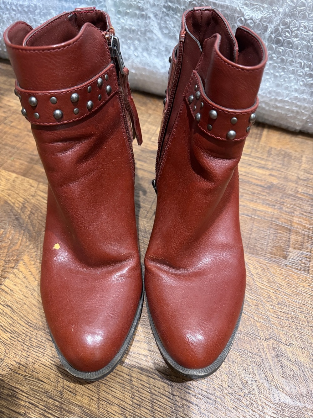 CIRCUS by SAM EDELMAN ‘Monica’ Burgundy Studded Ankle Bootie-Size 9